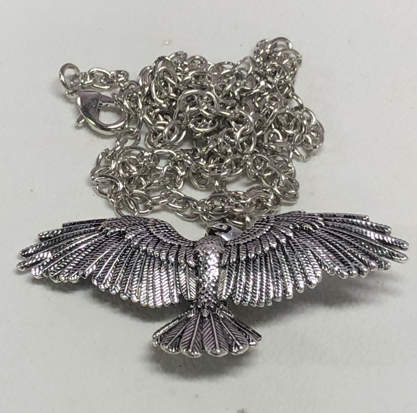 Soaring Eagle Pendant Necklace | Sculpted Alloy Totem Jewelry | Vintage Freedom Bird Necklace for Men and Women