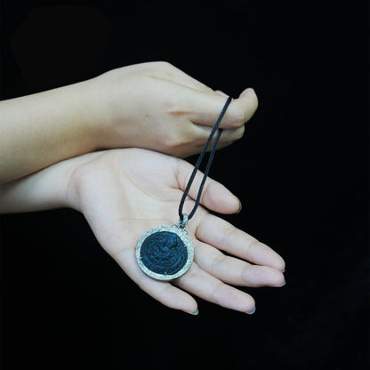 Mystic Black Jade Dragon Amulet Necklace | 925 Sterling Silver Totem Pendant | Taoist Spirit Guardian Talisman | Handmade Gothic Asian Jewelry