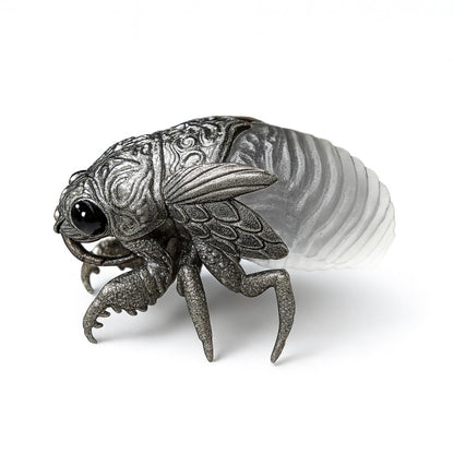 Cicada Pendant in 925 Sterling Silver | Spiritual Amulet of Transformation & Rebirth | Symbol of Courage & Renewal