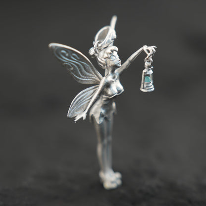 Handmade Fairy Pendant | 925 Sterling Silver Fantasy Jewelry | Magical Talisman for Fairy Tale & Magic Lovers | Enchanted Gift for Her
