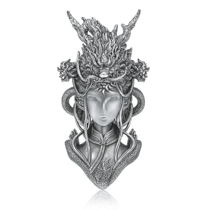 Eastern Dragon God Pendant | Handmade 925 Silver Fantasy Jewelry | Mythical Protector Amulet | Cultural Gift for Collectors & Enthusiasts