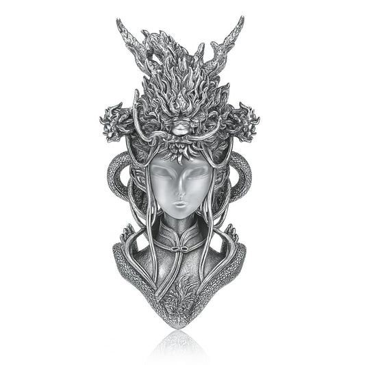 Eastern Dragon God Pendant | Handmade 925 Silver Fantasy Jewelry | Mythical Protector Amulet | Cultural Gift for Collectors & Enthusiasts