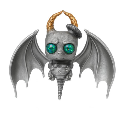 925 Silver Bat Pendant with Opal | Handmade Gothic Necklace | Fantasy Jewelry Gift for Halloween & Dark Art Lovers