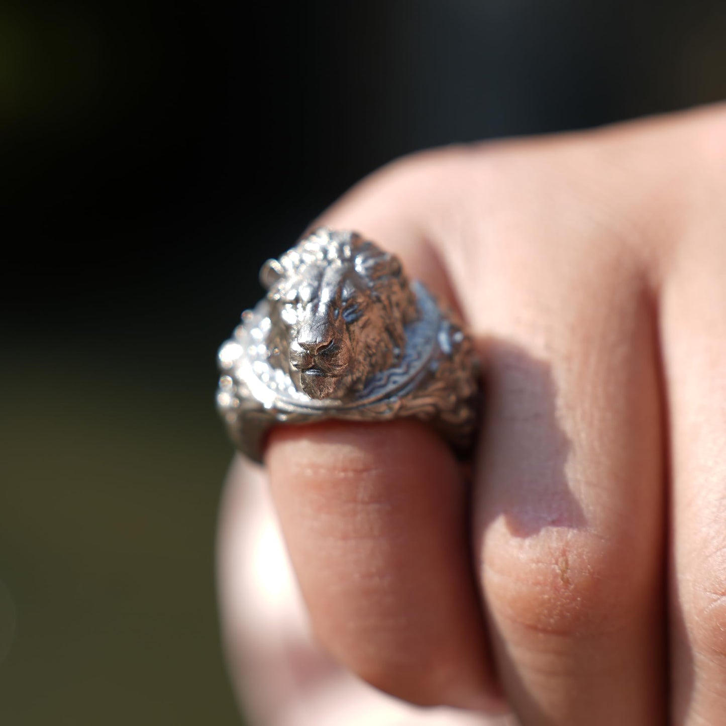 925 Sterling Silver Lion Head Ring | Handcrafted Vintage Lion Jewelry for Men | Symbol of Strength & Courage