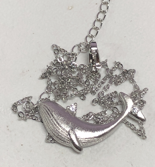 Whale Pendant Necklace, Cute Animal Charm, Minimalist Choker Jewelry, Everyday Gift for Her, Whale Totem