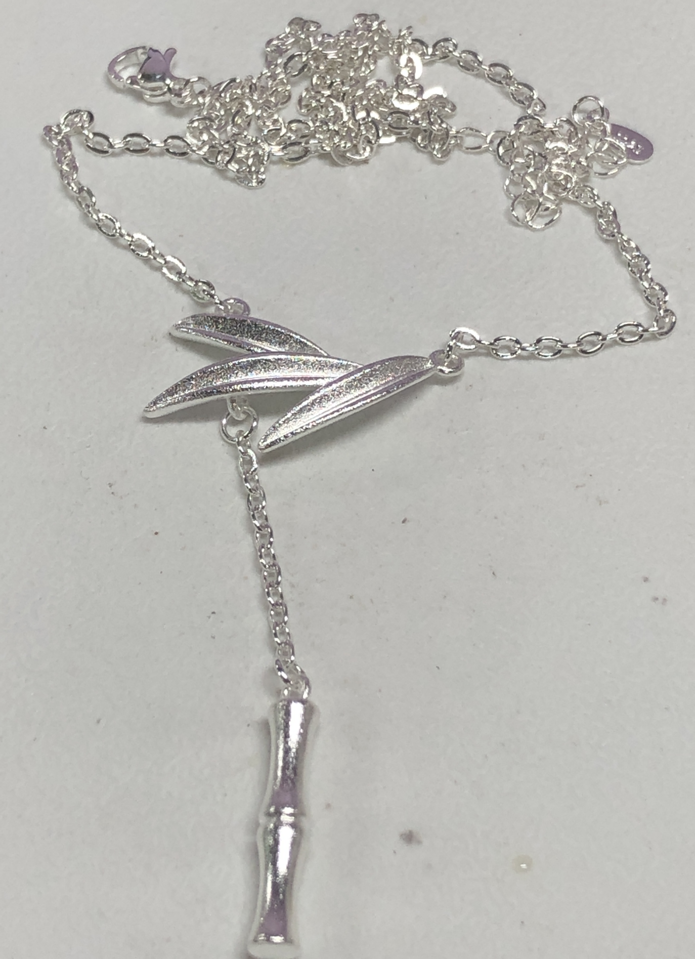 Nature-Inspired Bamboo Leaf Necklace | Bamboo Pendant | Sterling Silver Design | Perfect for Daily Wear & Special Occasions
