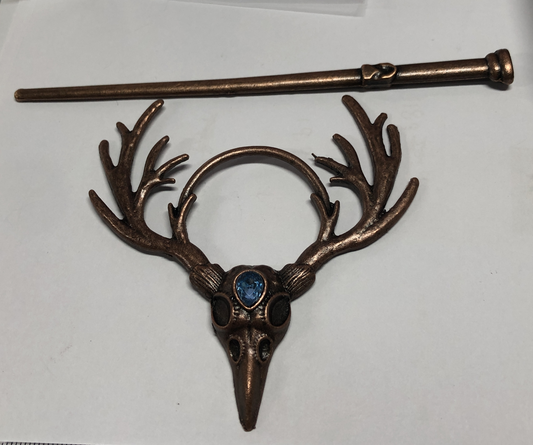 Vintage Mystical Deer Antler Hairpin with Gemstone Accents, Unique Animal Element Hair Clip for Daily and Special Occasions