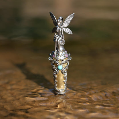 Forest & Fairy Dream Bottle Pendant | 925 Sterling Silver Magic Vial Necklace | Handmade Spiritual Nature Amulet Gift for Women & Fantasy Lovers