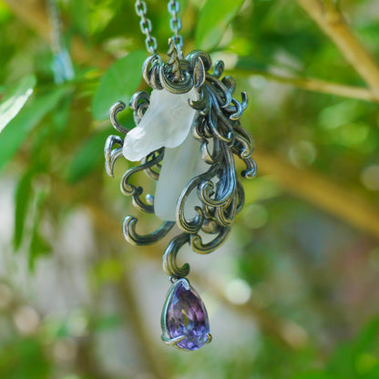 Unicorn Totem Necklace in 925 Sterling Silver | Handmade Fantasy Jewelry Gift for Her