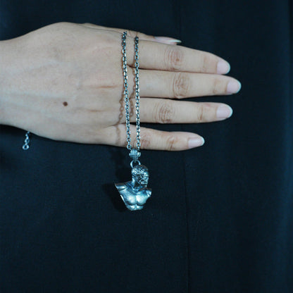 Heroic Courage Pendant, Silver Necklace, Handcrafted Mythological Design, Strength & Resilience Symbol