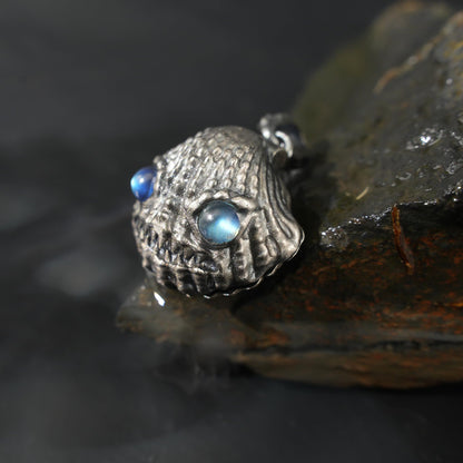 Handcrafted Shell Pendant | 925 Silver with Labradorite & Larimar | Spiritual Ocean Jewelry