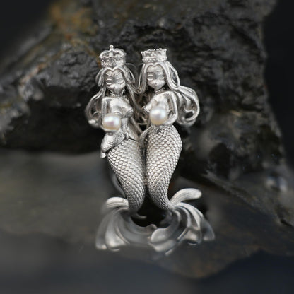 Pisces Guardian Pendant | 925 Sterling Silver & Pearl Necklace | Handcrafted Zodiac Jewelry Gift for Dreamers & Astrology Lovers