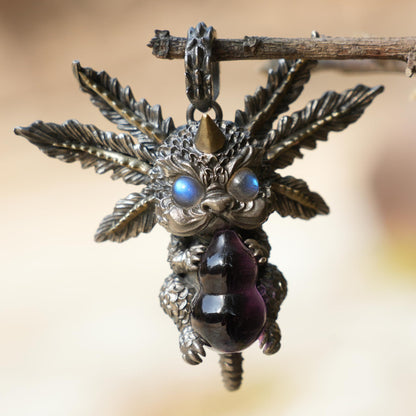 Dream Dragon Pendant | Handmade 925 Silver Amulet with Labradorite & Amethyst | Spirit Guardian Jewelry for Dreamers | Mystic Fantasy Gift