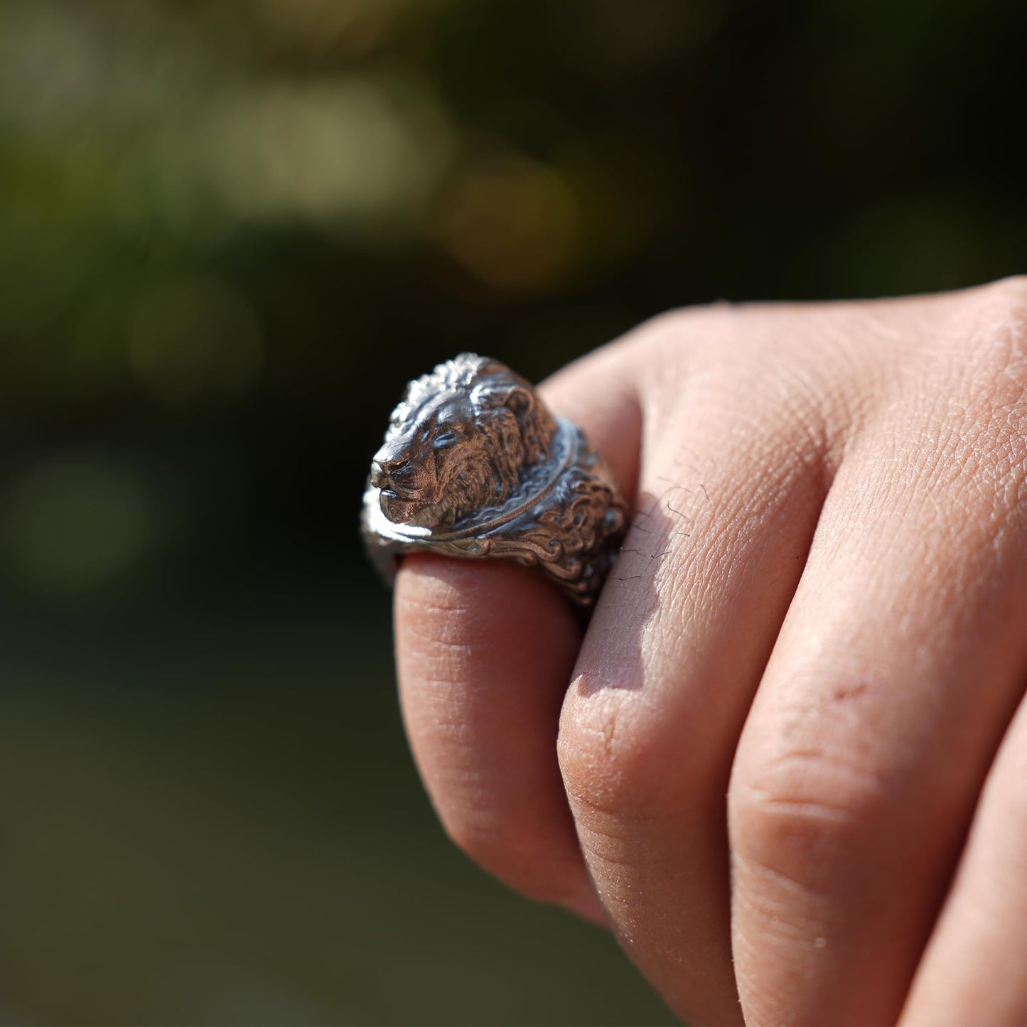 925 Sterling Silver Lion Head Ring | Handcrafted Vintage Lion Jewelry for Men | Symbol of Strength & Courage