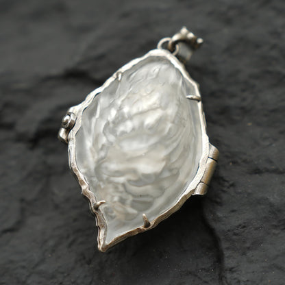 Openable Crystal Peach Pendant | Monkey Spirit Amulet | 925 Silver Jewelry | Handmade Fantasy Talisman | Spiritual Gift for Her