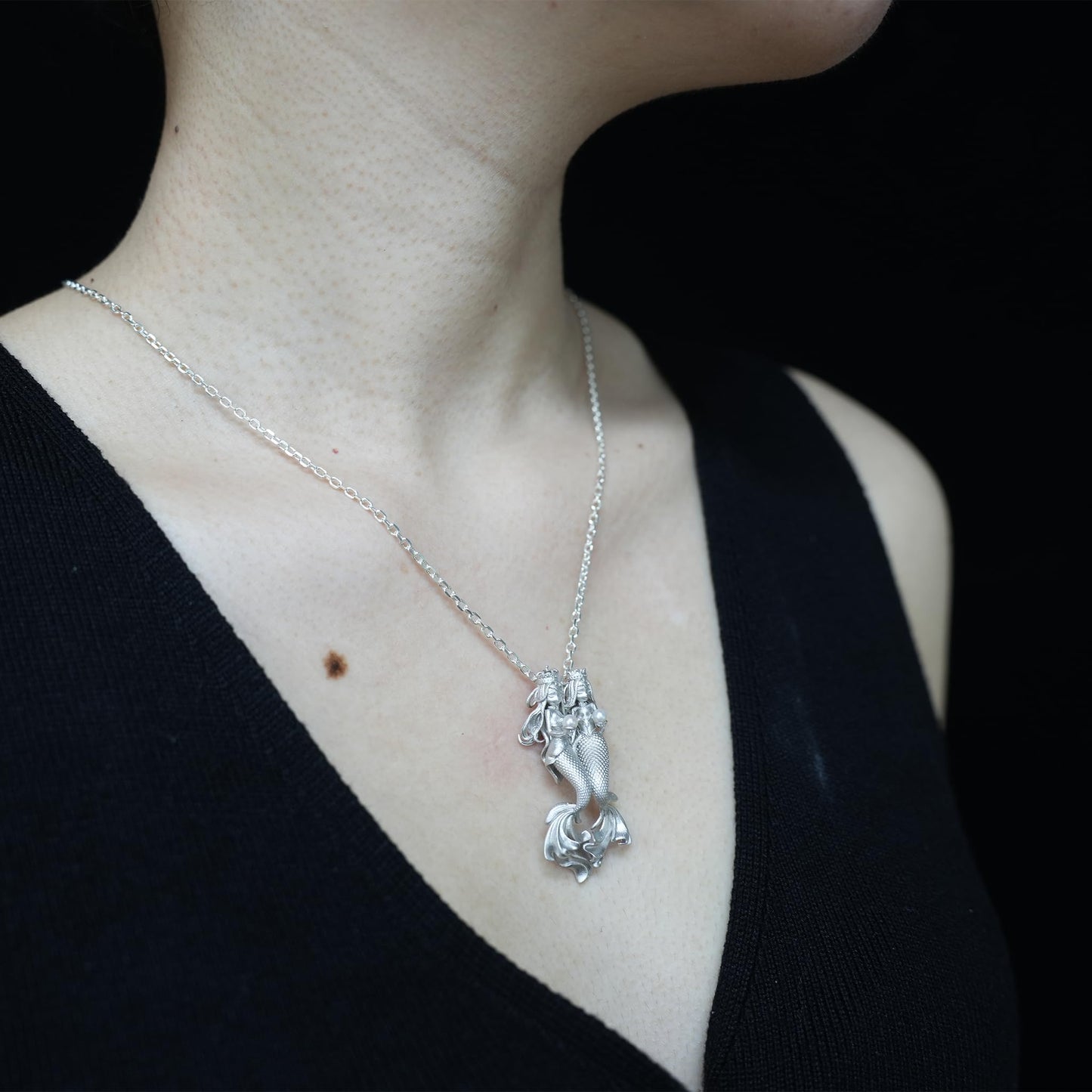 Pisces Guardian Pendant | 925 Sterling Silver & Pearl Necklace | Handcrafted Zodiac Jewelry Gift for Dreamers & Astrology Lovers