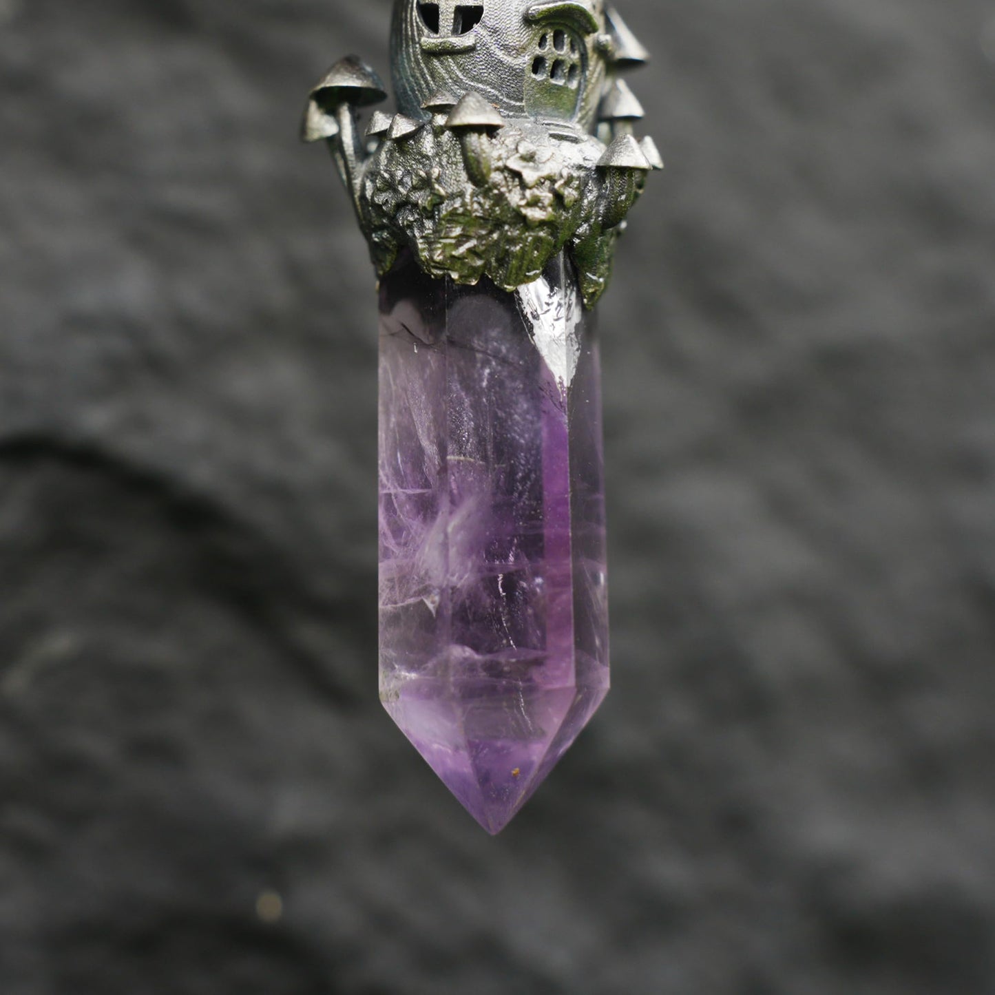 Fairy Tale Mushroom House Necklace Inspired by Childhood Dreams | Handmade Crystal Fairy Pendant Full of Memories & Imagination