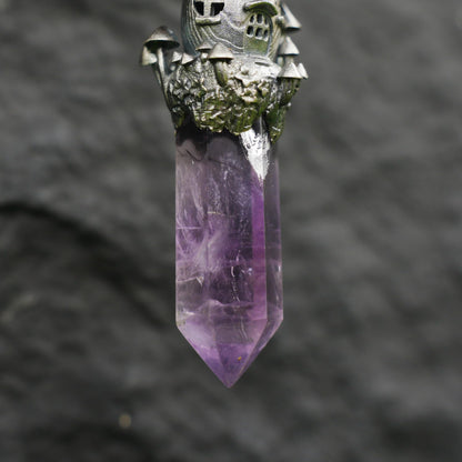 Fairy Tale Mushroom House Necklace Inspired by Childhood Dreams | Handmade Crystal Fairy Pendant Full of Memories & Imagination