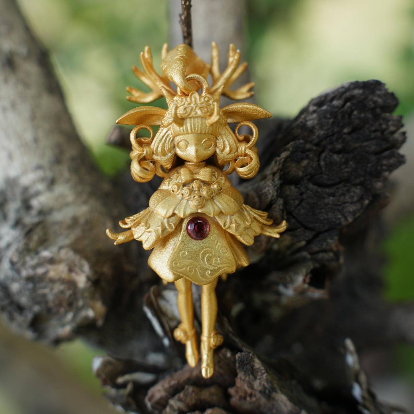 Deer Guardian Pendant, Artemis Spiritual Symbol, Life Protection & Inner Courage Symbol, Natural Energy Jewelry