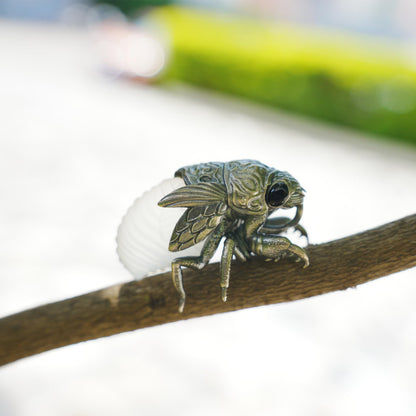Cicada Necklace | 925 Sterling Silver & Crystal Pendant | Handmade Insect Jewelry Symbolizing Rebirth & Clarity | Nature-Inspired Gift