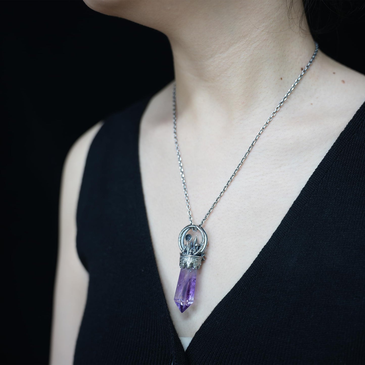 Handcrafted Castle Pendant, 925 Silver, Unique Fantasy Jewelry, Magic Castle Necklace, Perfect Fantasy Gift, Mystical Jewelry