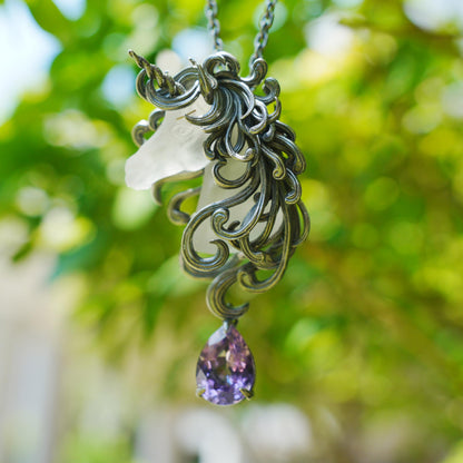 Unicorn Totem Necklace in 925 Sterling Silver | Handmade Fantasy Jewelry Gift for Her