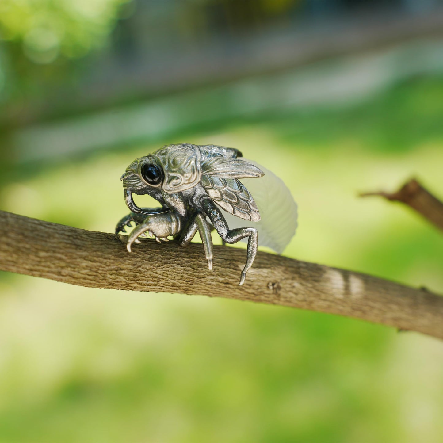 Cicada Necklace | 925 Sterling Silver & Crystal Pendant | Handmade Insect Jewelry Symbolizing Rebirth & Clarity | Nature-Inspired Gift