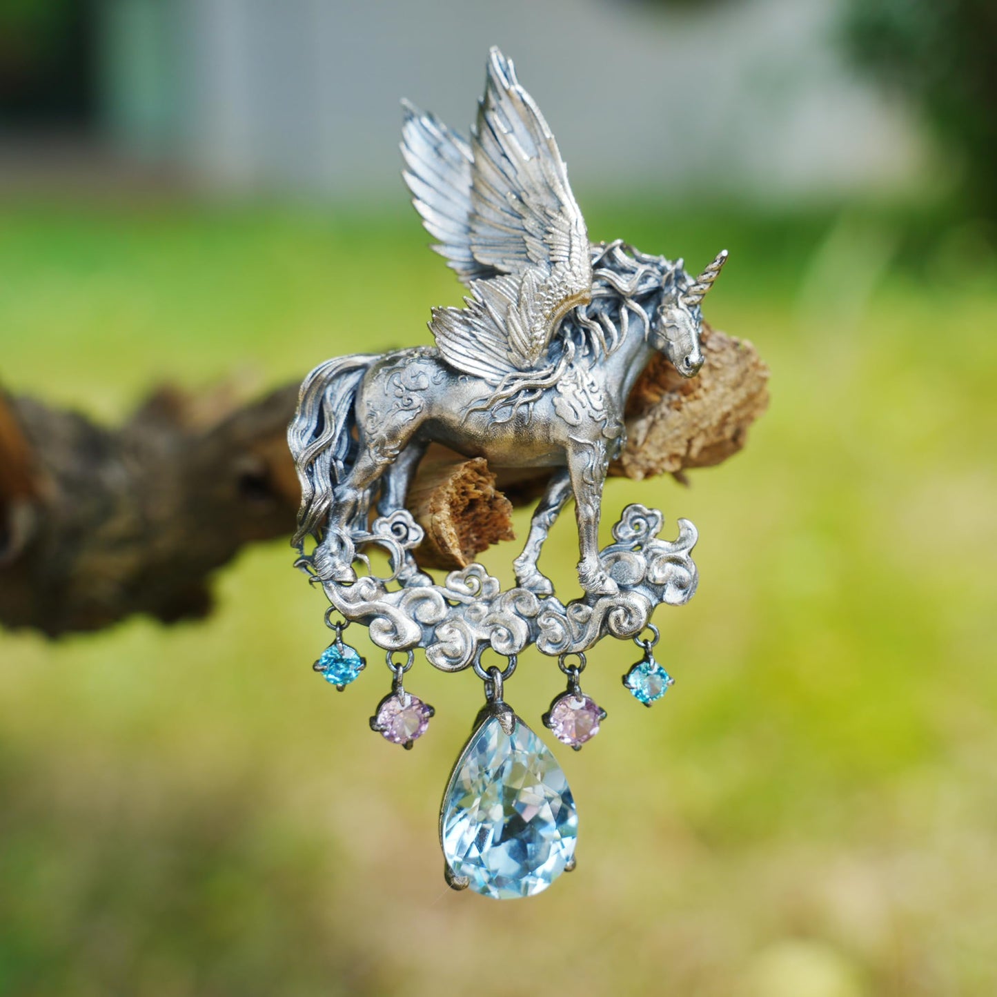 Hand-Carved Pegasus Unicorn Necklace | Symbol of Freedom, Purity & Blessing | Spiritual Gift for Magic Zodiac Believers