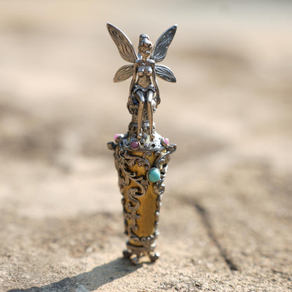 Forest & Fairy Dream Bottle Pendant | 925 Sterling Silver Magic Vial Necklace | Handmade Spiritual Nature Amulet Gift for Women & Fantasy Lovers