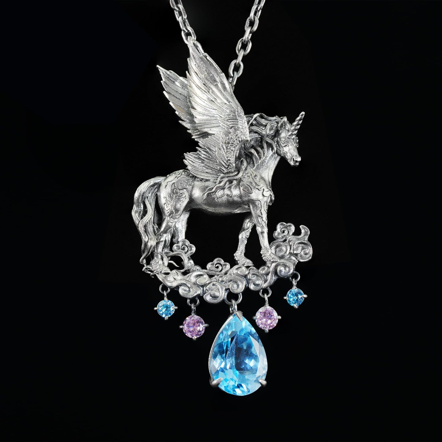 Hand-Carved Pegasus Unicorn Necklace | Symbol of Freedom, Purity & Blessing | Spiritual Gift for Magic Zodiac Believers