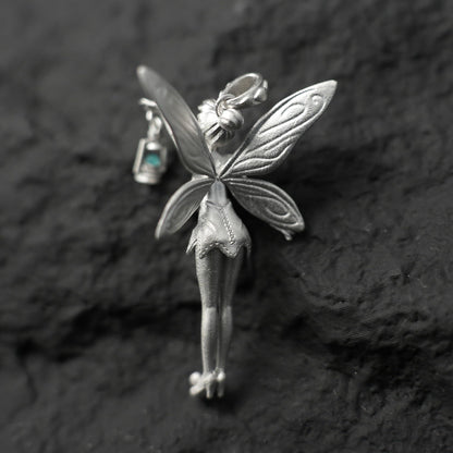 Handmade Fairy Pendant | 925 Sterling Silver Fantasy Jewelry | Magical Talisman for Fairy Tale & Magic Lovers | Enchanted Gift for Her