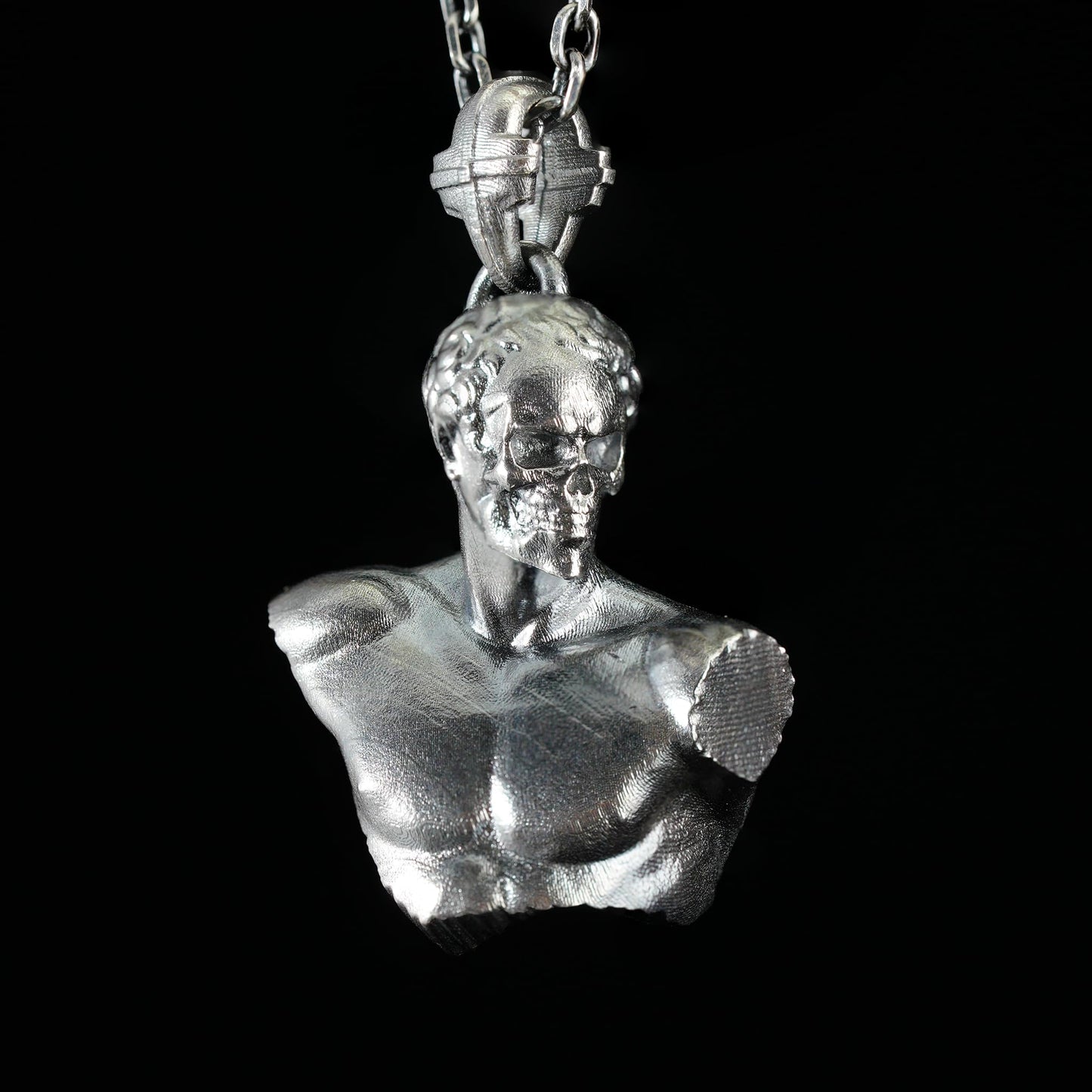 Heroic Courage Pendant, Silver Necklace, Handcrafted Mythological Design, Strength & Resilience Symbol