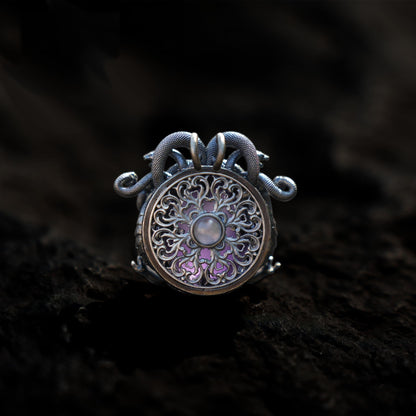 Medusa Amethyst Jewelry Set | 925 Sterling Silver Pendant, Ring & Bracelet | Gothic Mythology-Inspired Handmade Statement Jewelry Gift