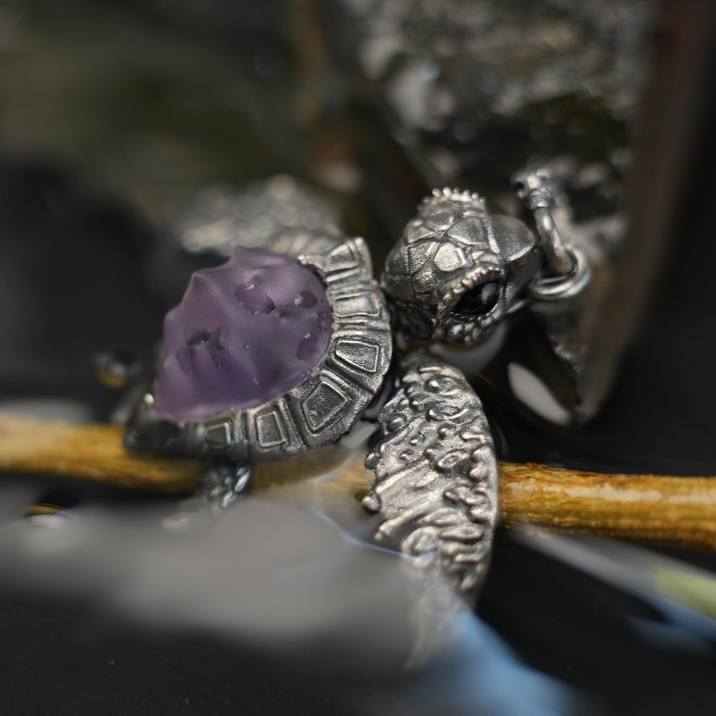 Sea Turtle Pendant | Handmade Ocean Spirit Necklace with Amethyst & Agate | Symbol of Protection, Wisdom & Calm | Gift for Divers & Ocean Lovers