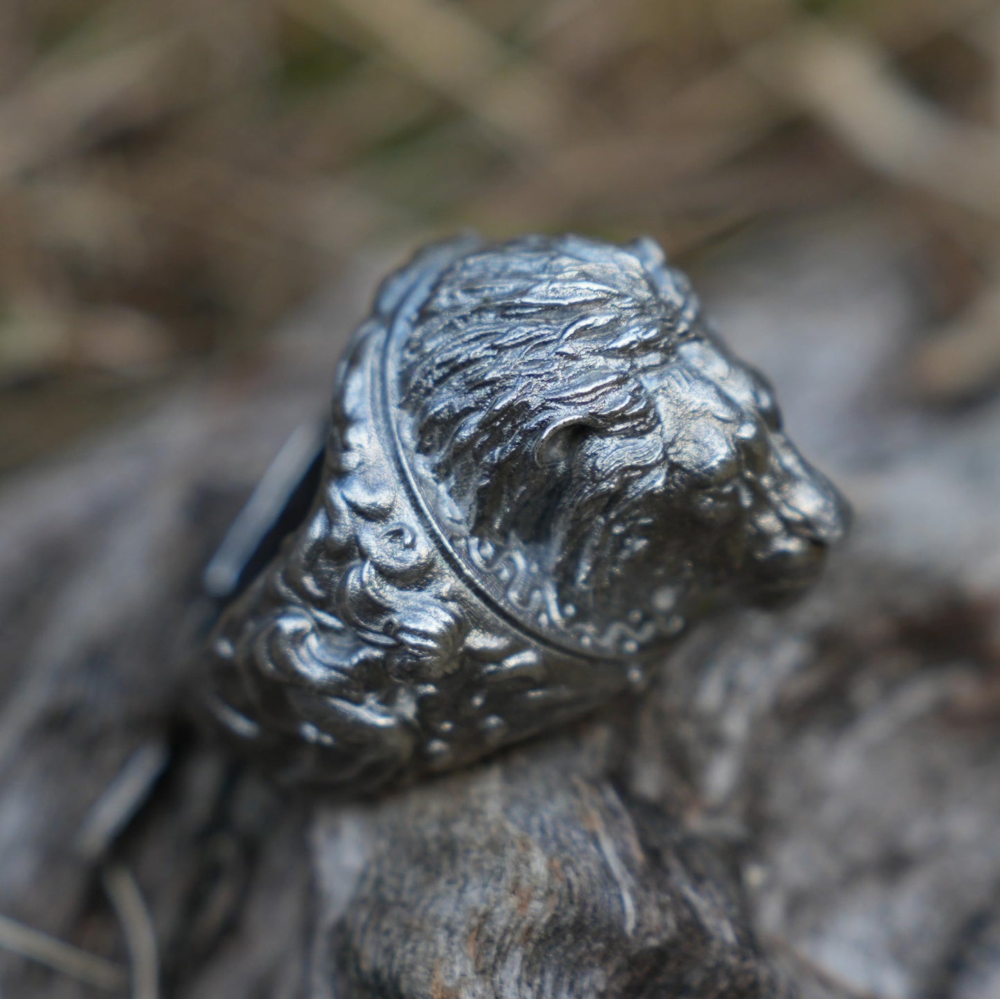 925 Sterling Silver Lion Head Ring | Handcrafted Vintage Lion Jewelry for Men | Symbol of Strength & Courage