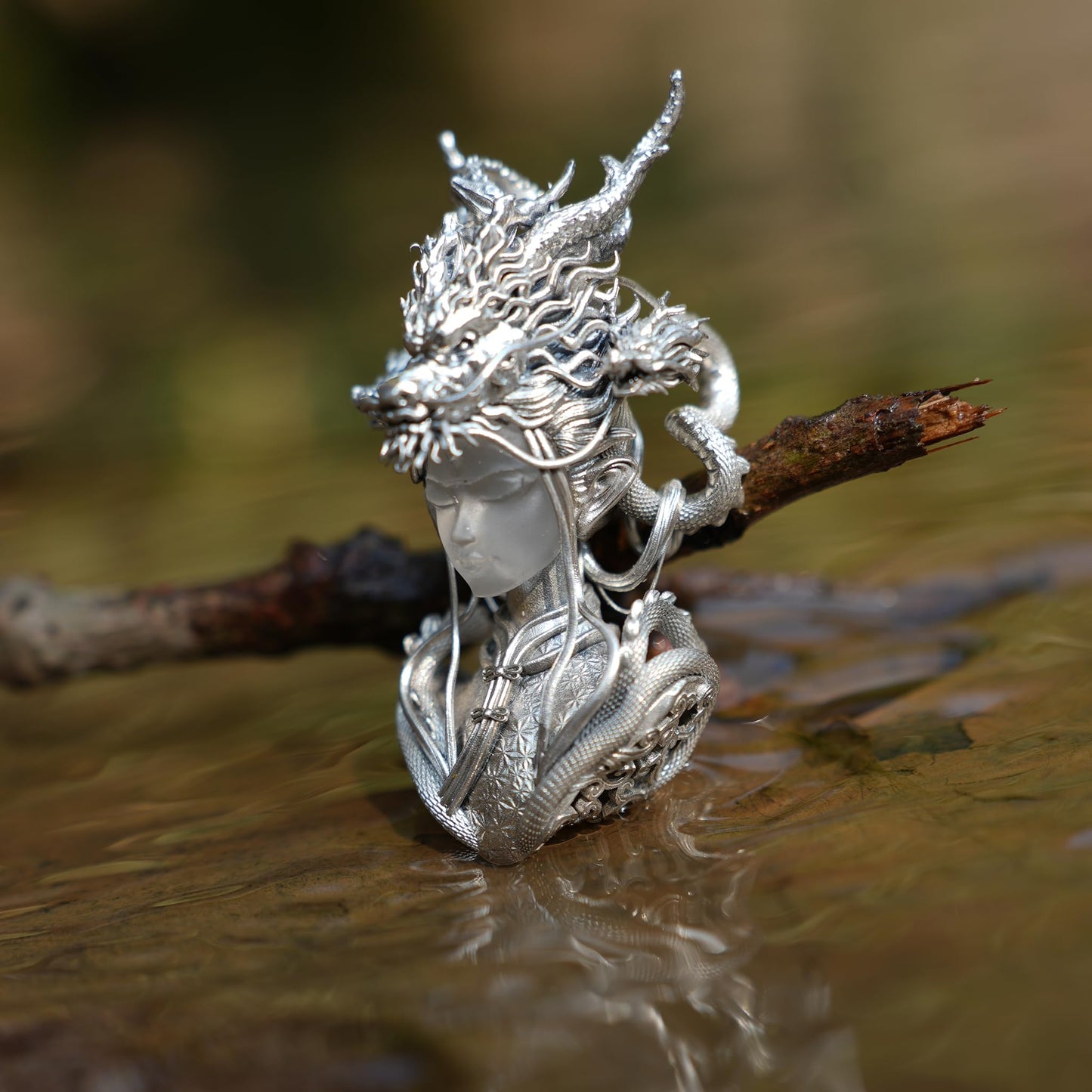 Eastern Dragon God Pendant | Handmade 925 Silver Fantasy Jewelry | Mythical Protector Amulet | Cultural Gift for Collectors & Enthusiasts