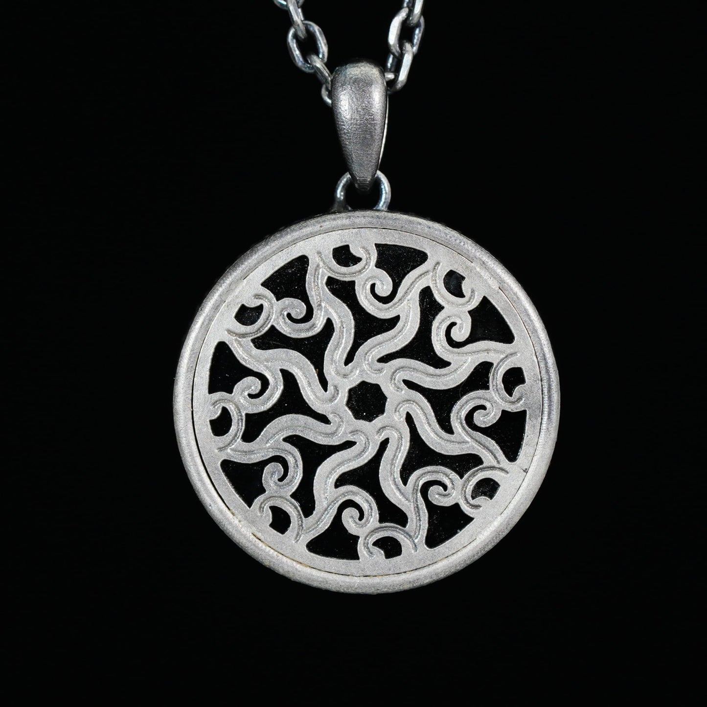 Wildlife Zebra Totem Necklace | 925 Sterling Silver Handcrafted Relief Medallion | Black-White Minimal Unisex Pendant | Double-Sided Design