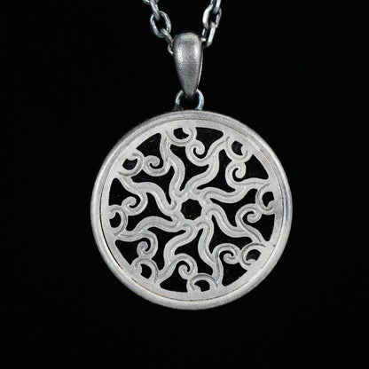 Wildlife Zebra Totem Necklace | 925 Sterling Silver Handcrafted Relief Medallion | Black-White Minimal Unisex Pendant | Double-Sided Design