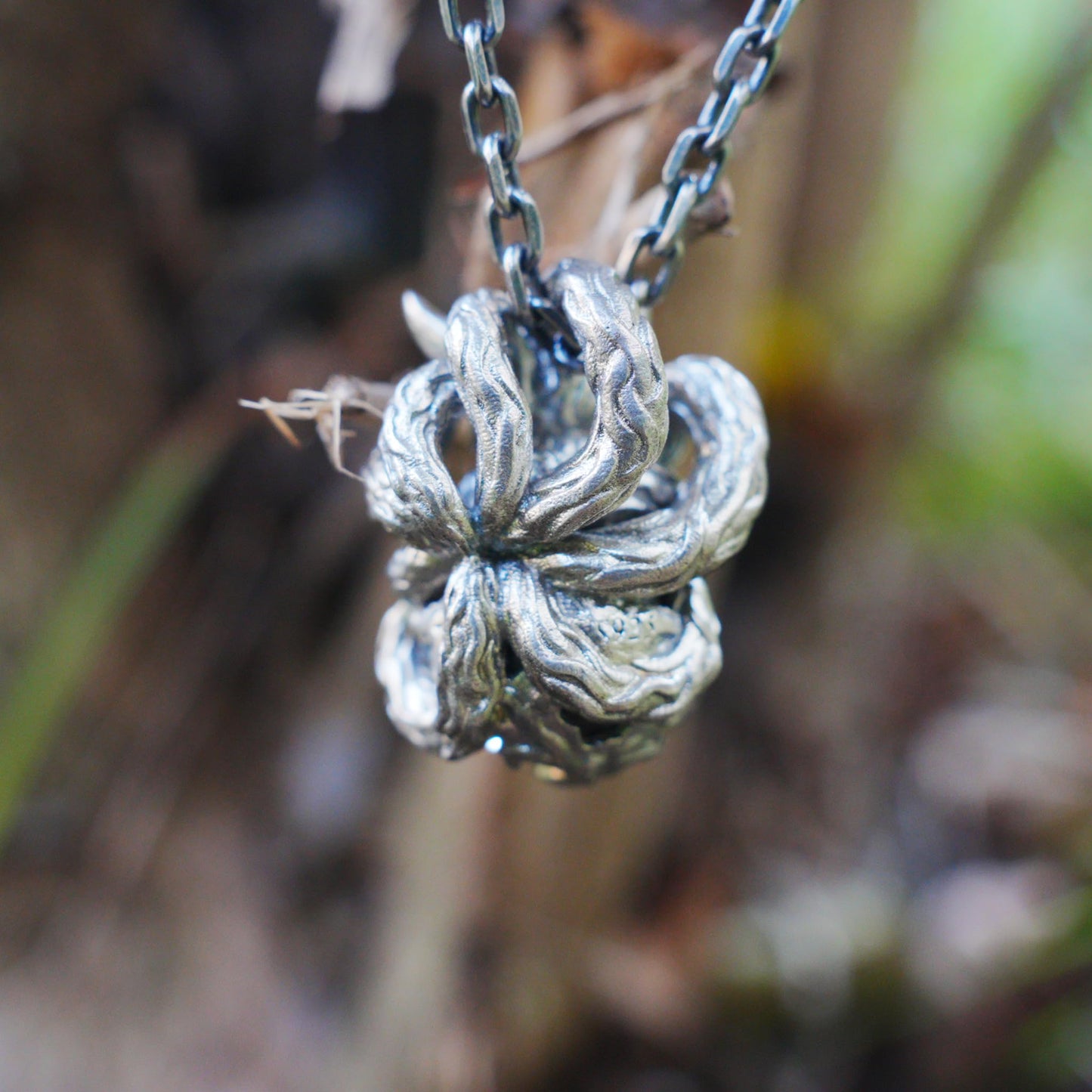 Fox Pendant with Phantom Quartz | Handcrafted Forest Spirit Amulet | Fantasy Totem Necklace for Intuition & Protection