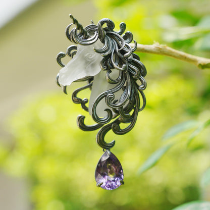 Unicorn Totem Necklace in 925 Sterling Silver | Handmade Fantasy Jewelry Gift for Her