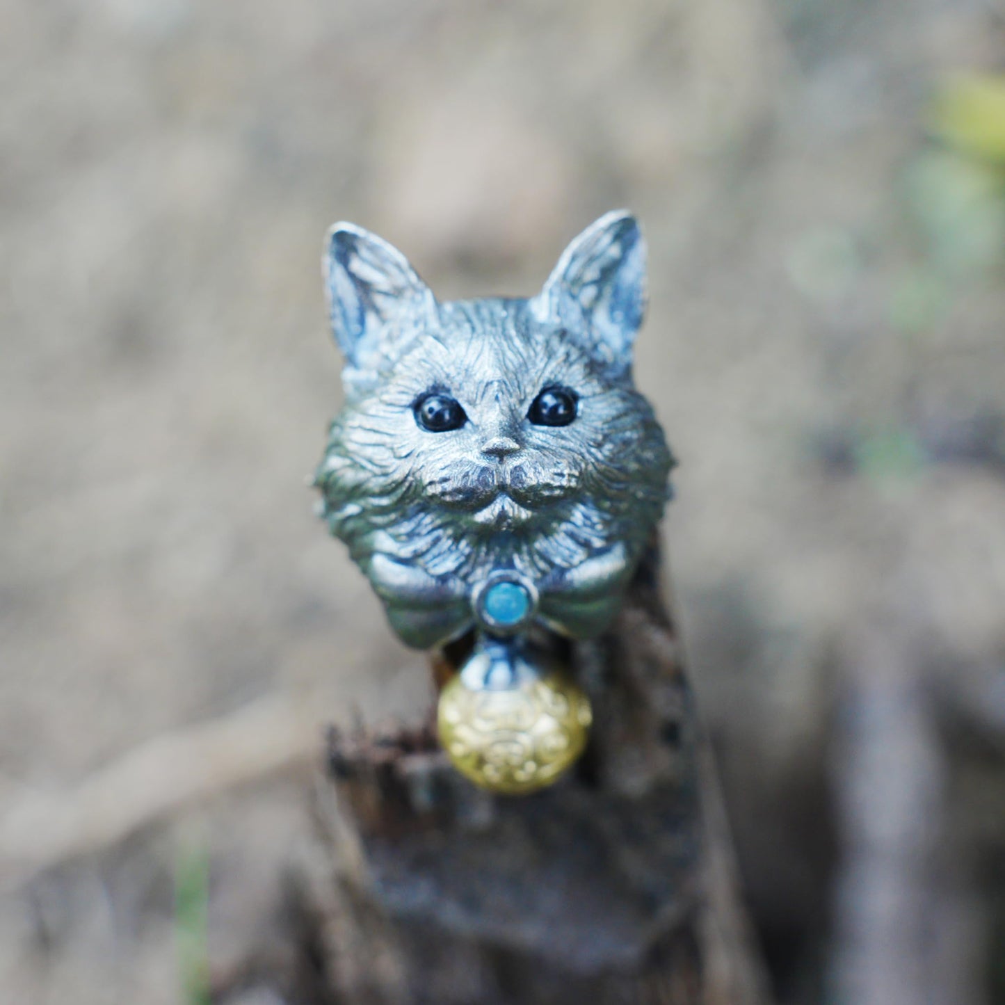 925 Silver Mystic Cat Pendant with Bell | Handmade Spirit Animal Necklace | Emotional Protection Amulet Jewelry Gift