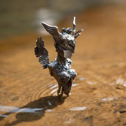 Valkyrie Pendant | 925 Sterling Silver & Garnet | Norse Mythology Amulet | Handmade Viking Necklace