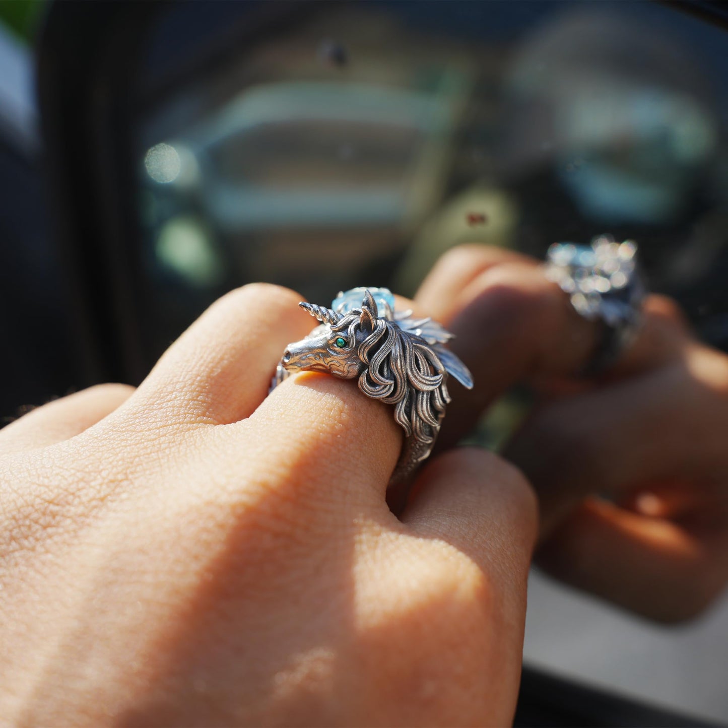 Hand-Carved Mystical Creature Ring | Magical Guardian of Inner Light | Dream Totem Fantasy Jewelry | Symbol of Imagination and Spirit
