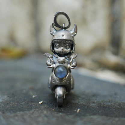 Night Rider Messenger Pendant | Handmade Gothic Fantasy Jewelry Gift for Men & Women