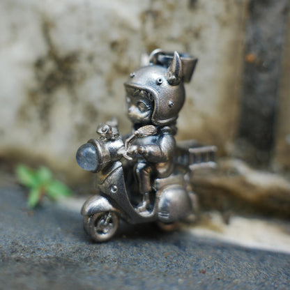 Night Rider Messenger Pendant | Handmade Gothic Fantasy Jewelry Gift for Men & Women