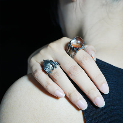 Gothic Spider Skull Ring, Handcrafted Dark Fantasy Jewelry, Occult Protection Charm for Witchcore Style