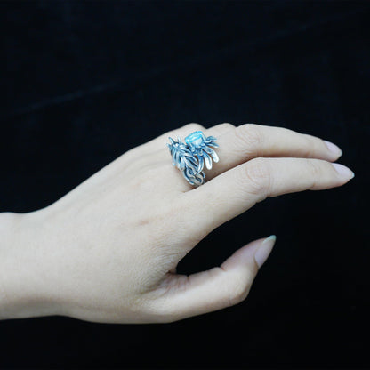 Hand-Carved Mystical Creature Ring | Magical Guardian of Inner Light | Dream Totem Fantasy Jewelry | Symbol of Imagination and Spirit