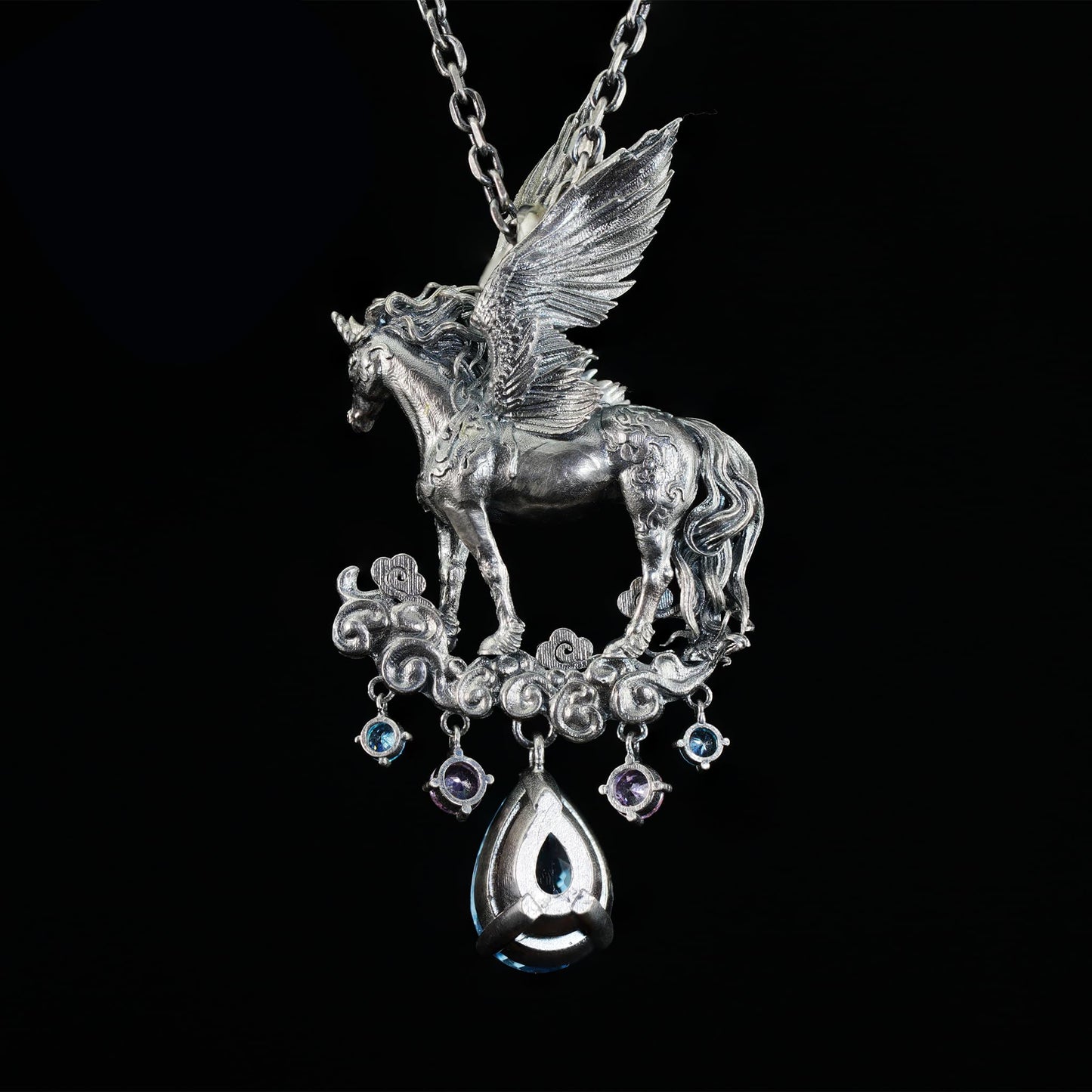 Hand-Carved Pegasus Unicorn Necklace | Symbol of Freedom, Purity & Blessing | Spiritual Gift for Magic Zodiac Believers