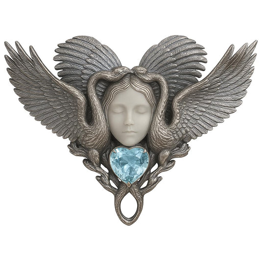 Forest Goddess Pendant | 925 Sterling Silver Handmade Jewelry | White Crystal & Sky Blue Topaz Amulet | Symbol of Purity & Protection