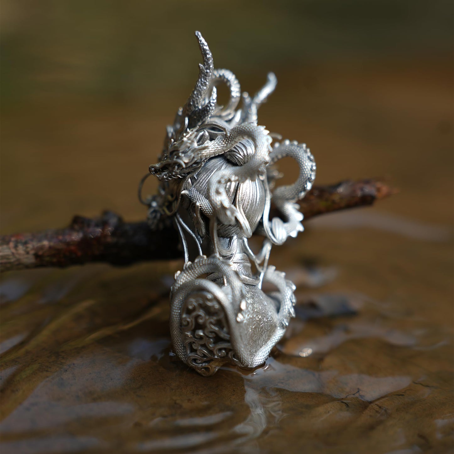 Eastern Dragon God Pendant | Handmade 925 Silver Fantasy Jewelry | Mythical Protector Amulet | Cultural Gift for Collectors & Enthusiasts